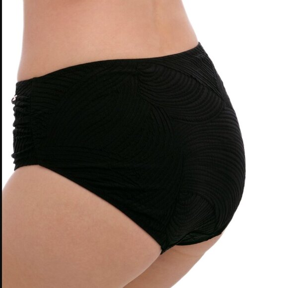 NWT fantasie Ottawa Deep Gathered Bikini Brief in Black Size XXL - Picture 4 of 9